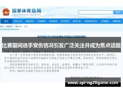 比赛期间选手受伤情况引发广泛关注并成为焦点话题